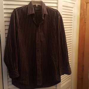 Button-down men's striped dress shirt size medium